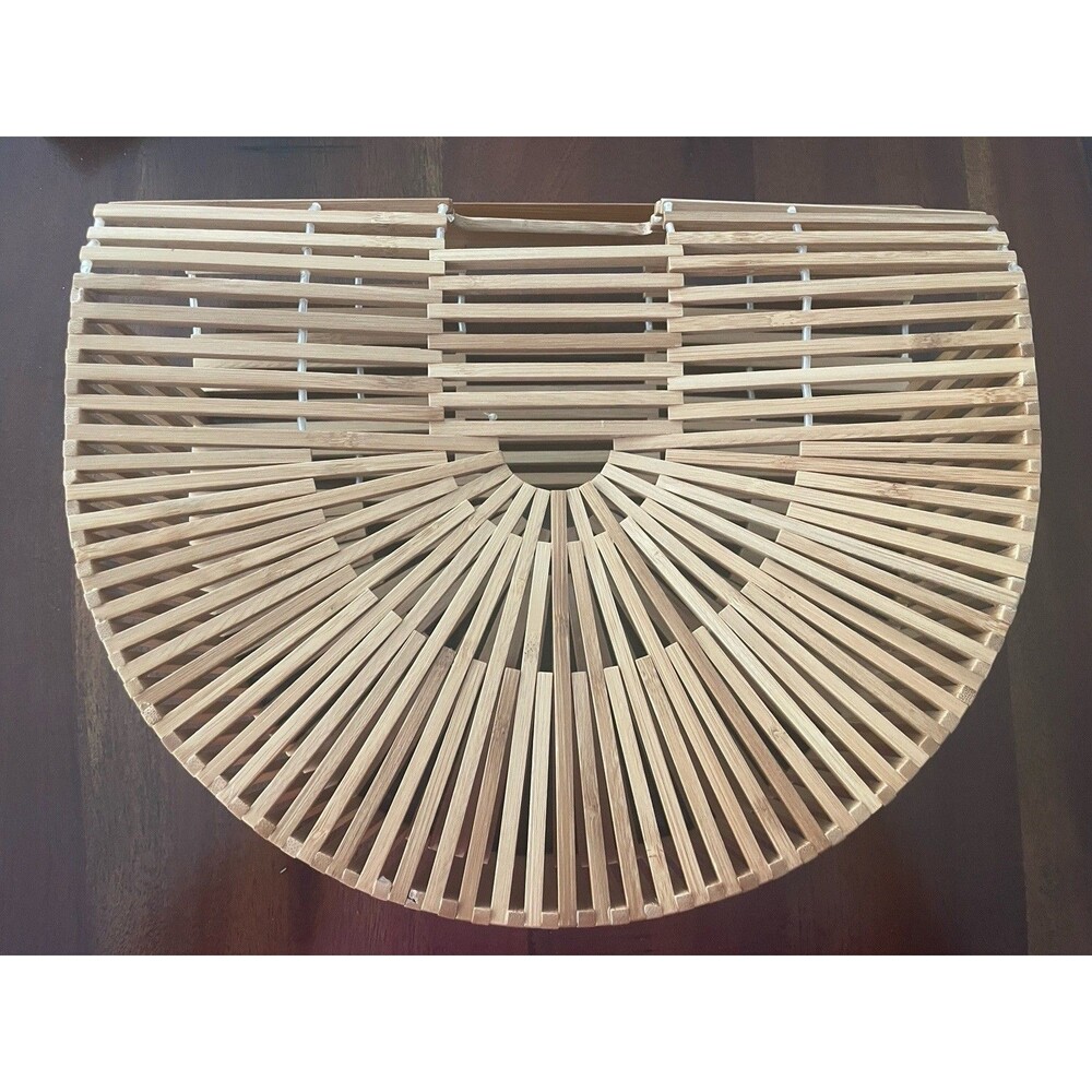 Rattan Bamboo Handbag Handmade XL Large Tote Bag Straw Beach Bags Purse